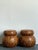 Vintage Wood Mosaic Low Stools - A Pair For Sale - Image 10 of 18