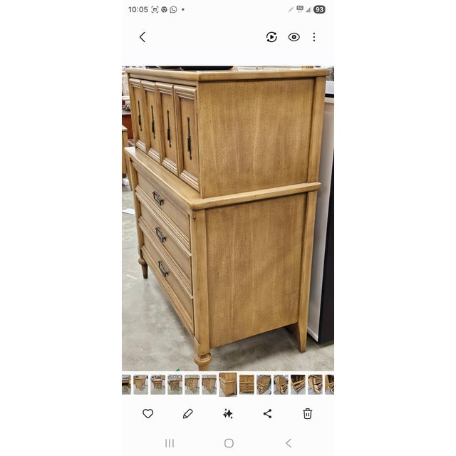 Mid 20th Century White Furniture Italian Tuscan Style Fruitwood Chest and Chest of Drawers For Sale - Image 9 of 13