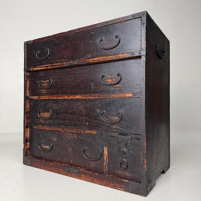 Japanese Tansu Chest of Drawers, 1890s For Sale - Image 6 of 12