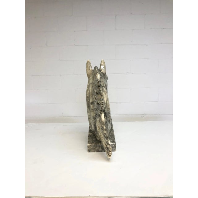 Mid Century Marble Horse Head Bust on Marble Base For Sale In New York - Image 6 of 10