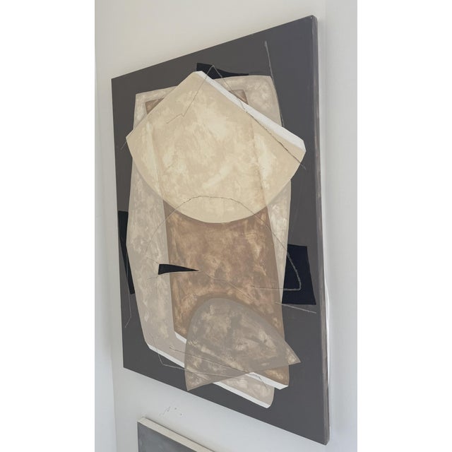 Taupe "Gravity" Modern Abstract Mixed-Media Painting on Canvas by Louis Shields, 2018 For Sale - Image 8 of 8