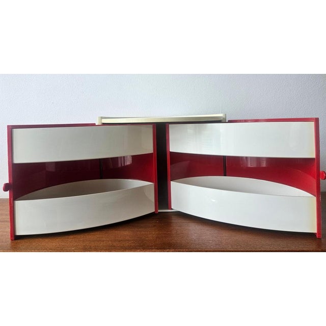 Mid-Century Space Age Table Toiletries Box with Mirror by Plastimat, Italy, 1970s For Sale - Image 4 of 18