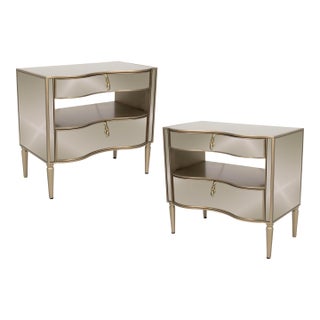 Pair of Caracole 'It's a Small Wonder" Mirrored Nightstands For Sale