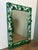 Mid-Century Modern Vintage Metal Green Mirror With Floral Motif For Sale - Image 3 of 7