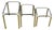 Nesting Tables in Gilt Metal and Tempered Glass, 1990s, Set of 3 For Sale