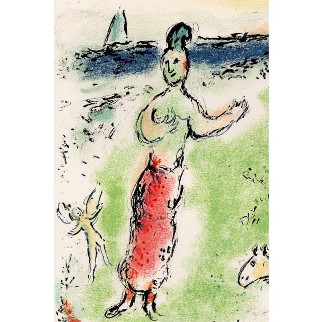 Marc chagall (after) athéna endort ulysse (athena puts odysseus to sleep) from "odyssey" colour lithograph on paper...