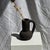 Boho Chic Black Ceramic Soliflore Vase with Indonesian Terracotta Handle, 1980s For Sale - Image 3 of 9