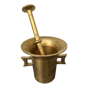 Vintage Heavy Brass Mortar and Pestle