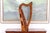 Asian Vintage Ornately Carved and Inlaid 19-String Table-Top Harp For Sale - Image 3 of 13