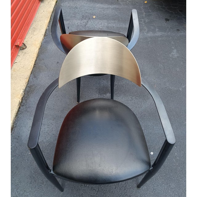 Wood Elevate Your Space With This Stunning Pair of Elite Modern Jagger Armchairs, Where Architectural Innovation Meets Premium Comfort 1980s For Sale - Image 7 of 12