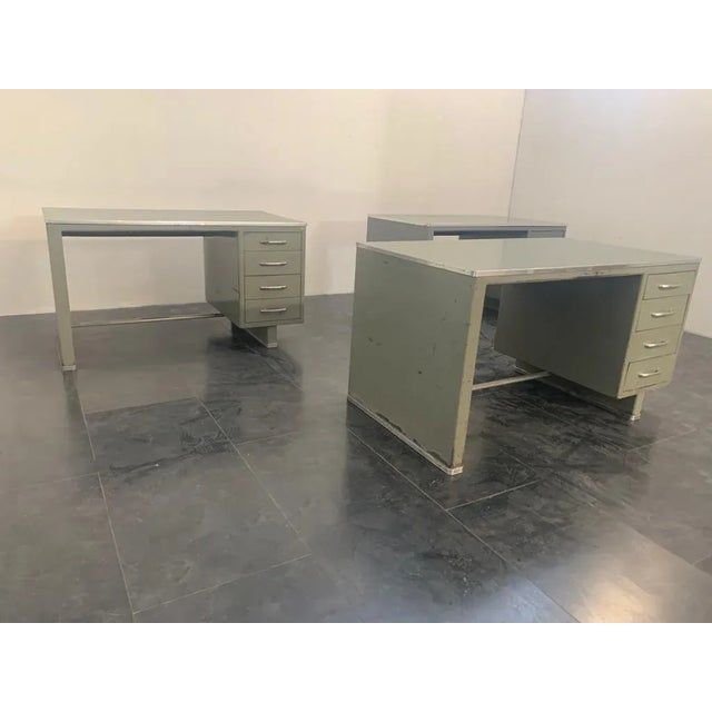 Painted Aluminium Desk with Laminate Top from Carlotti, 1950s For Sale - Image 10 of 14