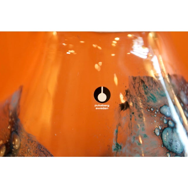 Abstract Pukeberg Eva Englund Art Glass Vase For Sale - Image 3 of 12