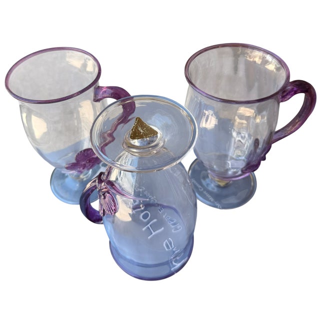 1930s Carder Steuben Glass Mat-Su-No-Ke Crystal Amethyst Handled Tumbler For Sale - Image 5 of 5