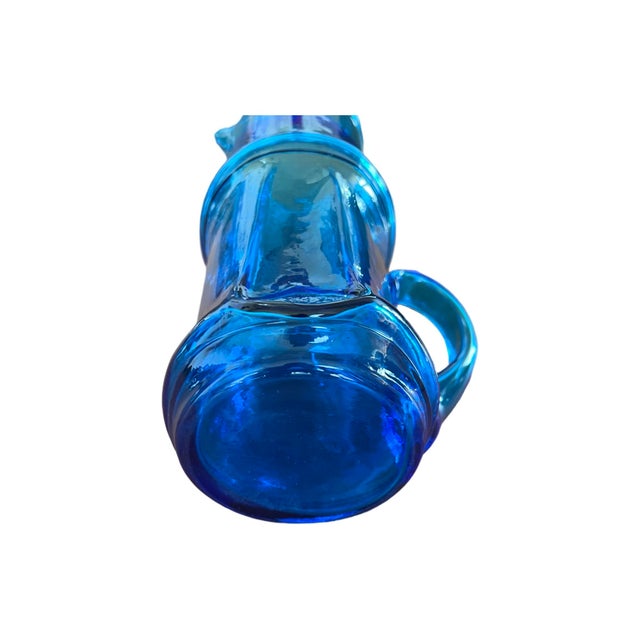 Blue Vintage Cobalt Blue Empoli Glass Pitcher Carafe, Italy 1960s For Sale - Image 8 of 8