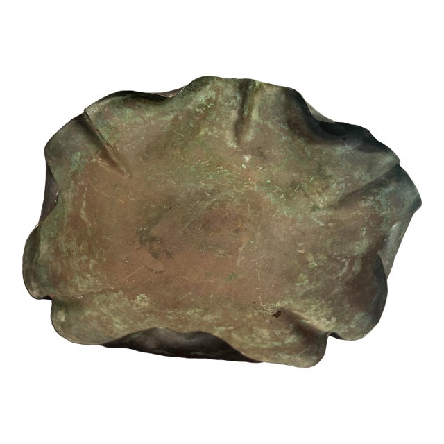 Antique Copper Hand Formed Dish For Sale