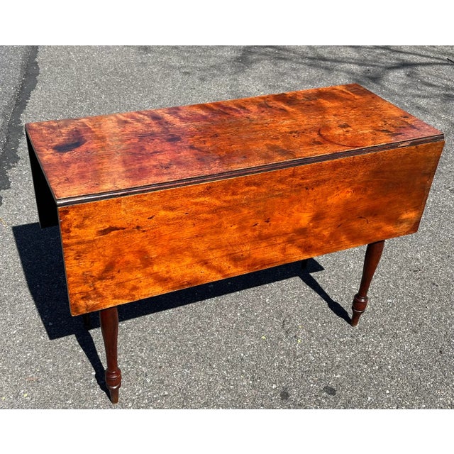 19th Century American Cherrywood Drop-Leaf Table For Sale - Image 11 of 11