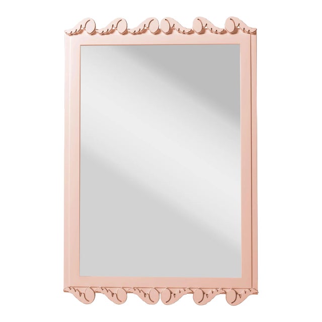 Fleur Home Garden District Laurel Rectangle Mirror in Salmon Berry, 30x40 For Sale