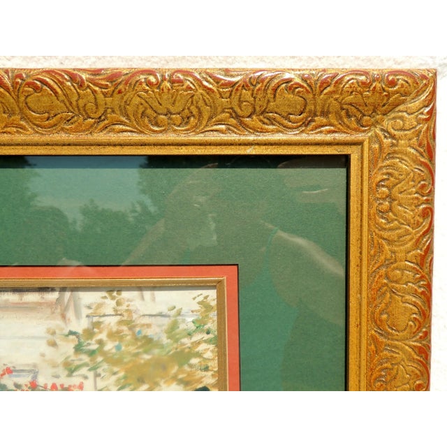Gold Large Bombay Company Ornate Gold Wood Framed & Matted Impressionist Landscape Print For Sale - Image 8 of 12