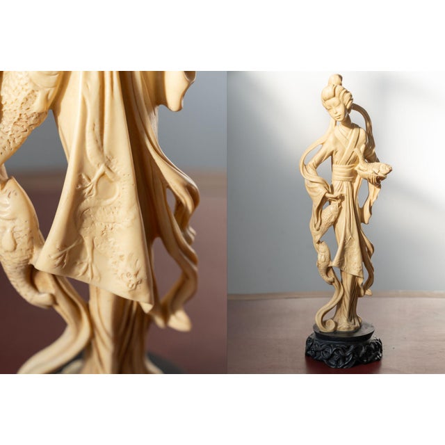 Vintage Hand-Carved Oriental Resin Sculptures, 1970s, Set of 4 For Sale - Image 4 of 12