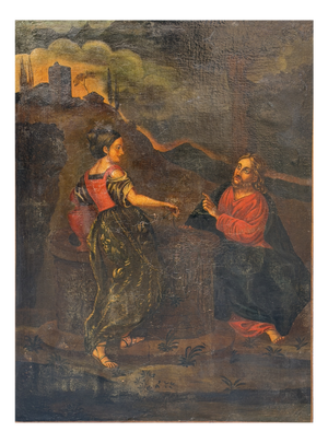 Jesus and the Samaritan Woman at the Well, 18th Century, Oil on Canvas
