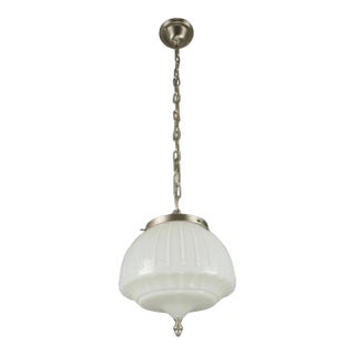 Antique Victorian Glass Globe Pendant Light For Sale