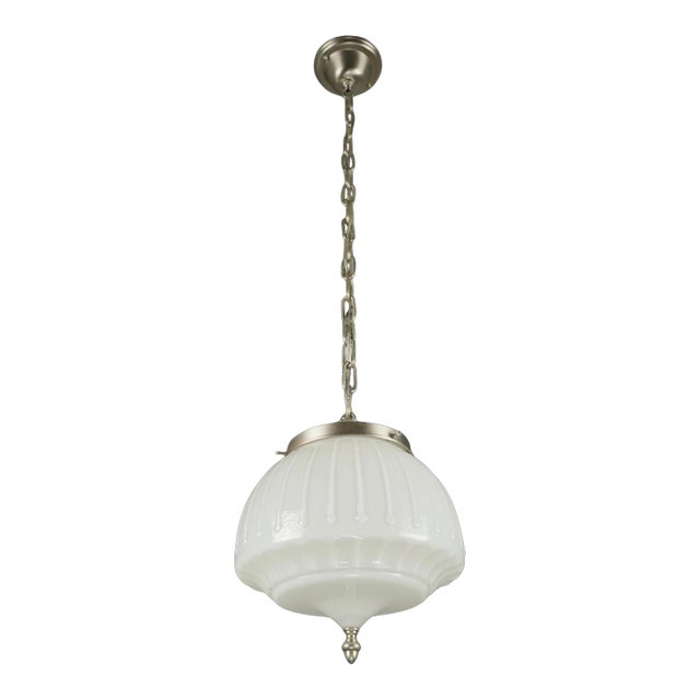 Antique Victorian Glass Globe Pendant Light For Sale