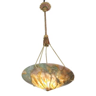 Antique Art Decò Liberty Alabaster Chandelier For Sale
