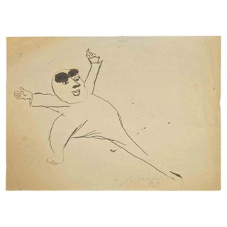 Mino Maccari, Figure, Watercolor, 1945 For Sale