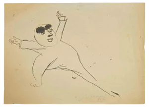 Mino Maccari, Figure, Watercolor, 1945