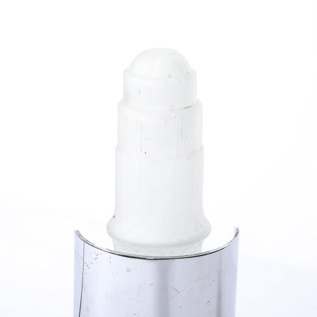 Art Deco Table Lamp in Frosted Glass W/ Polished Chrome Diffuser on Marble Base For Sale - Image 10 of 14