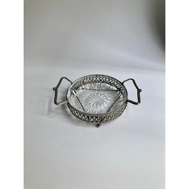 Mid 20th C. Reims, France Metal Handled Glass Footed Server For Sale - Image 12 of 13