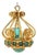 Mid 20th Century Turquoise Chandelier 18k Yellow Gold Charm Pendant For Sale