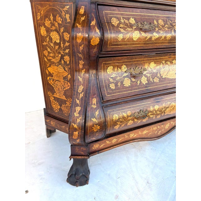 Brown Dutch Marquetry Display Cabinet / Vitrine For Sale - Image 8 of 9