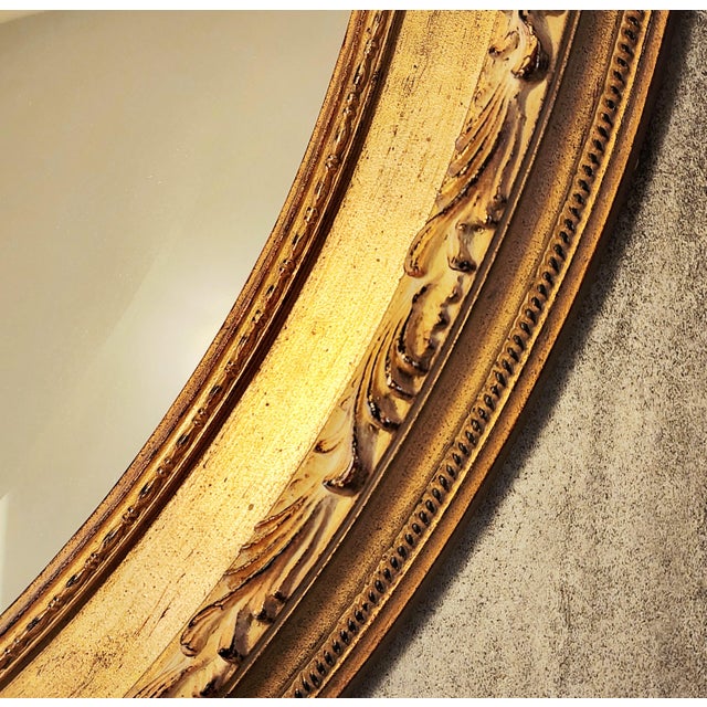 36" Large Gold Gilt Federal Acanthus Molding Wall Mirror For Sale - Image 4 of 12