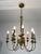 Art Deco Nine-Light Brass Chandelier, 1940s For Sale - Image 6 of 14