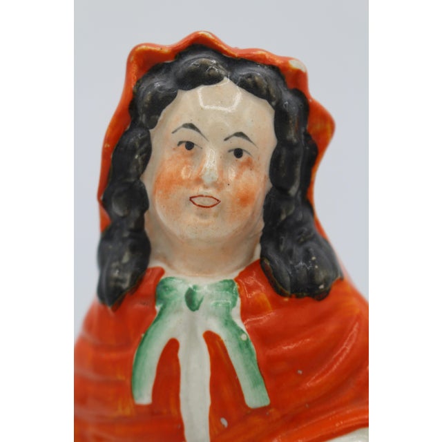 Ceramic Circa 1860-80 English Staffordshire Little Red Riding Hood Figure For Sale - Image 7 of 7