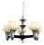 Mid 20th Century Art Deco Streamline Moderne Five-Light Chandelier With Opaline Glass Shades For Sale