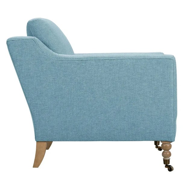 Textile Greta Chair, Sky Linen For Sale - Image 7 of 13