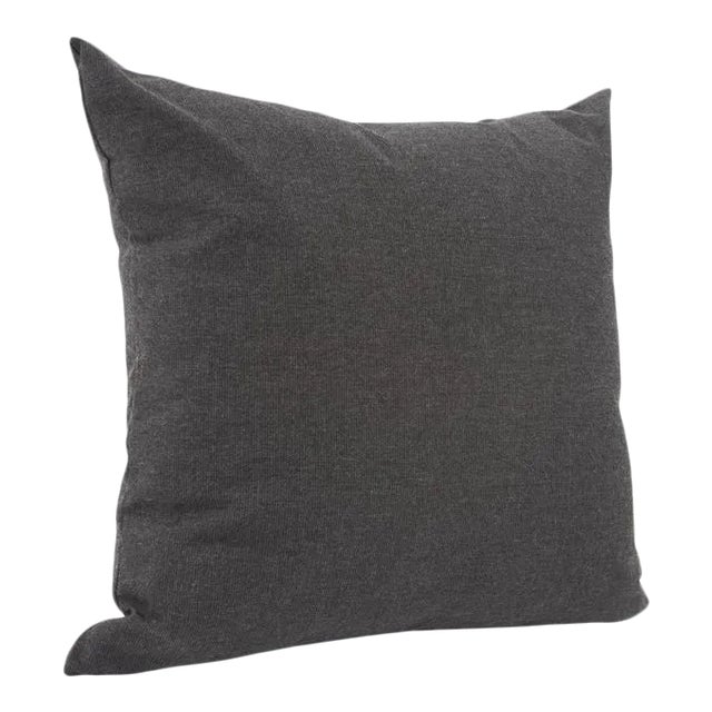 Kenneth Ludwig Chicago Seascape 20" Square Outdoor Pillow in Charcoal For Sale