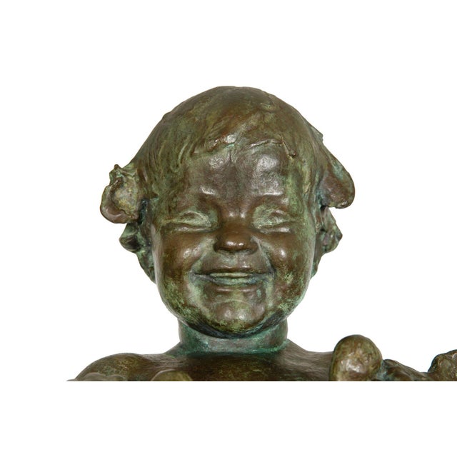 Metal American Bronze Sculpture Fountain “Baby Duck”, Edith Barretto Parsons, 41” H For Sale - Image 7 of 18