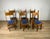 Vintage Chairs in Wood and Blue Velvet, 1980s, Set of 6 For Sale - Image 9 of 9