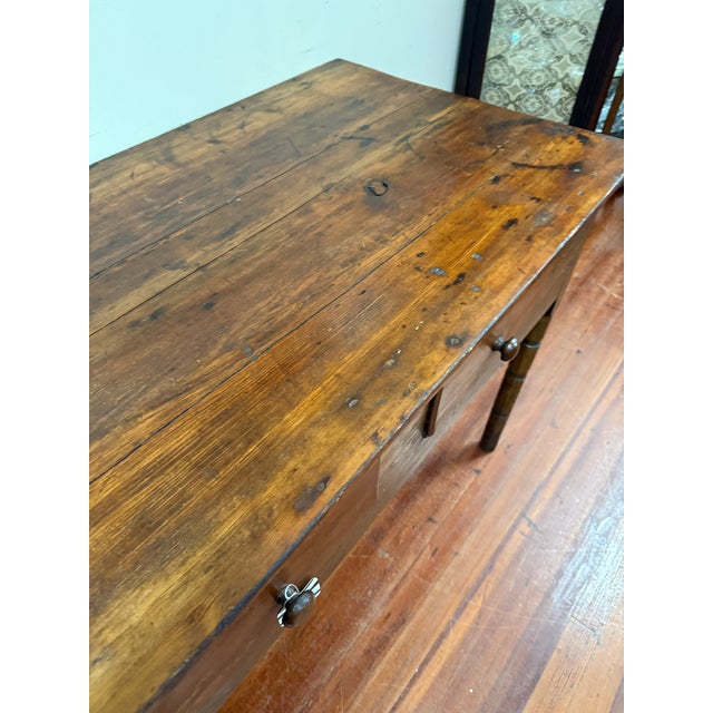19th Century Early American Primitive Pine Tavern or Huntboard Table For Sale - Image 11 of 14