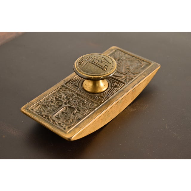 Tiffany Studios New York Bookmark Pattern Bronze Doré Rocker Blotter For Sale - Image 11 of 11