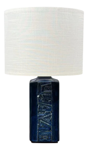 Désirée Stentøj, Blue Glazed Stoneware, Large Table Lamp, Denmark, 1970s