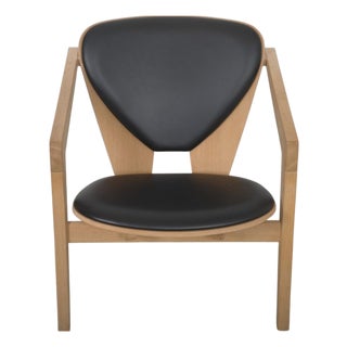 GE460 Butterfly Chair in Oak and Black Leather by Hans Wegner, 2015 For Sale