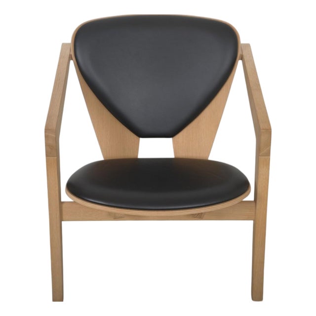 GE460 Butterfly Chair in Oak and Black Leather by Hans Wegner, 2015 For Sale