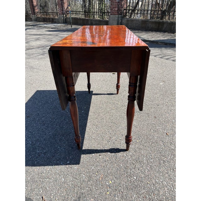 19th Century American Cherrywood Drop-Leaf Table For Sale - Image 9 of 11
