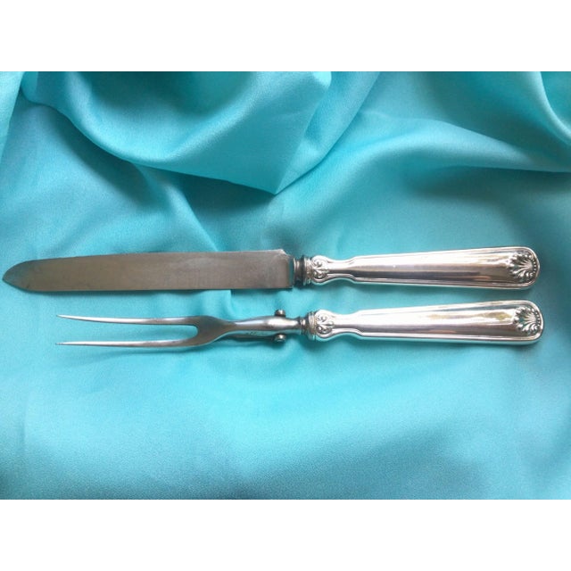 Silver 1920s Tiffany & Company Shell and Thread Sterling Silver Carving Set- 2 Pieces For Sale - Image 8 of 8