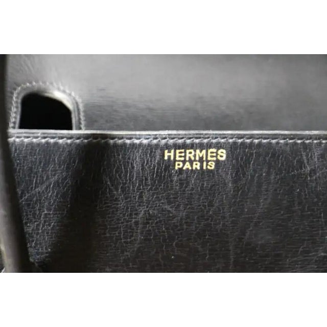 Hermès Black Leather Hermes Drag Bag by Hermès for Hermès, Unkns For Sale - Image 4 of 18
