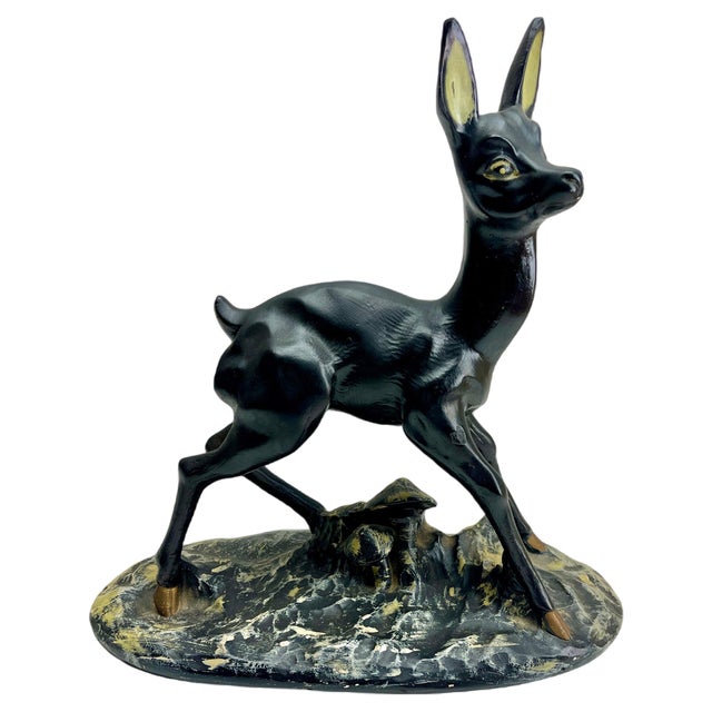 Hand-Painted Bambi Sculpture in Plaster, 1935 For Sale